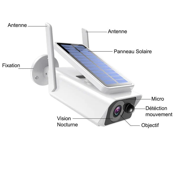 Caméra de surveillance solaire 1080P WIFI